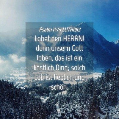 Picture 04 - Psalm 147:1 LUTH1912 - Lobet den HERRN! denn unsern Gott loben, das ist - Bible Verse Picture