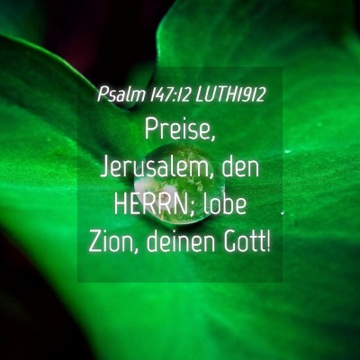 Picture 04 - Psalm 147:12 LUTH1912 - Preise, Jerusalem, den HERRN; lobe Zion, deinen - Bible Verse Picture
