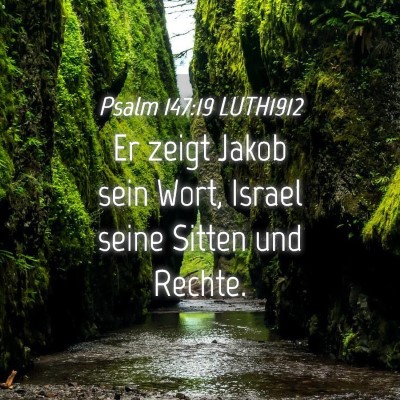 Picture 04 - Psalm 147:19 LUTH1912 - Er zeigt Jakob sein Wort, Israel seine Sitten und - Bible Verse Picture