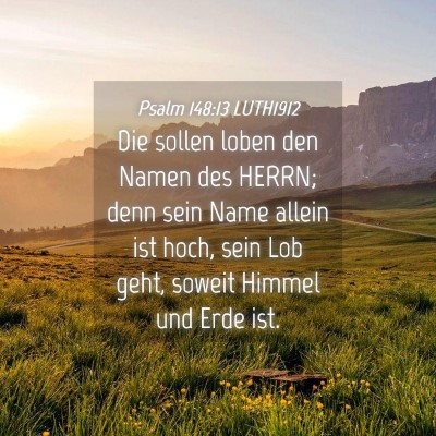 Picture 04 - Psalm 148:13 LUTH1912 - Die sollen loben den Namen des HERRN; denn sein - Bible Verse Picture