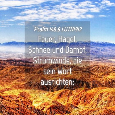 Picture 04 - Psalm 148:8 LUTH1912 - Feuer, Hagel, Schnee und Dampf, Strumwinde, die - Bible Verse Picture