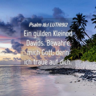 Picture 04 - Psalm 16:1 LUTH1912 - Ein gülden Kleinod Davids. Bewahre mich Gott; - Bible Verse Picture