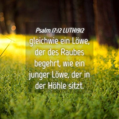 Picture 04 - Psalm 17:12 LUTH1912 - gleichwie ein Löwe, der des Raubes begehrt, wie - Bible Verse Picture