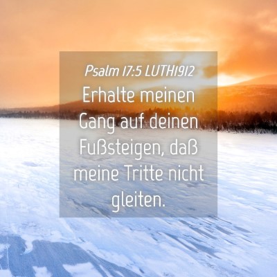 Picture 04 - Psalm 17:5 LUTH1912 - Erhalte meinen Gang auf deinen Fußsteigen, daß - Bible Verse Picture