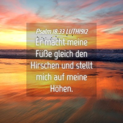 Picture 04 - Psalm 18:33 LUTH1912 - Er macht meine Füße gleich den Hirschen und - Bible Verse Picture