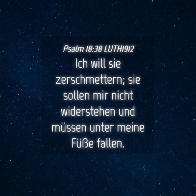 Picture 04 - Psalm 18:38 LUTH1912 - Ich will sie zerschmettern; sie sollen mir nicht - Bible Verse Picture