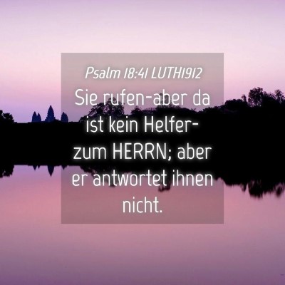 Picture 04 - Psalm 18:41 LUTH1912 - Sie rufen-aber da ist kein Helfer-zum HERRN; aber - Bible Verse Picture
