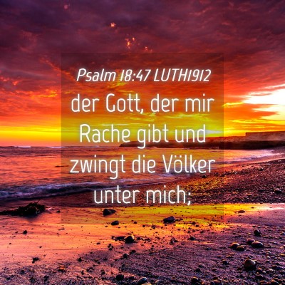 Picture 04 - Psalm 18:47 LUTH1912 - der Gott, der mir Rache gibt und zwingt die - Bible Verse Picture