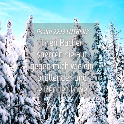 Picture 04 - Psalm 22:13 LUTH1912 - Ihren Rachen sperren sie auf gegen mich wie ein - Bible Verse Picture