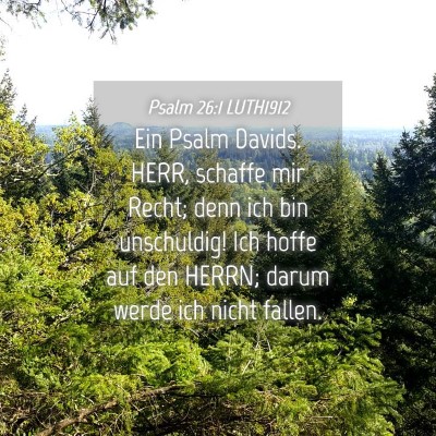 Picture 04 - Psalm 26:1 LUTH1912 - Ein Psalm Davids. HERR, schaffe mir Recht; denn - Bible Verse Picture