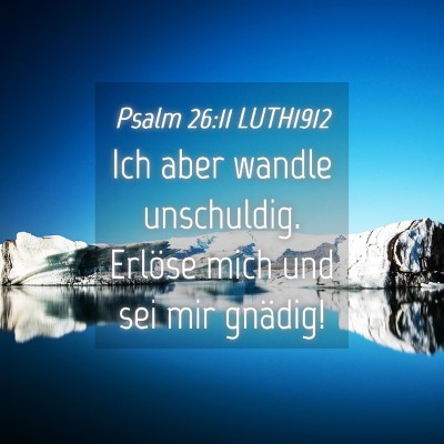 Picture 04 - Psalm 26:11 LUTH1912 - Ich aber wandle unschuldig. Erlöse mich und sei - Bible Verse Picture