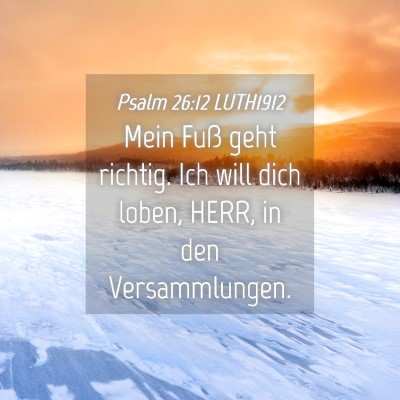 Picture 04 - Psalm 26:12 LUTH1912 - Mein Fuß geht richtig. Ich will dich loben, - Bible Verse Picture