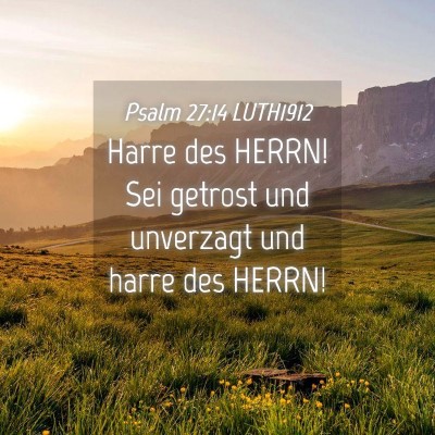 Picture 04 - Psalm 27:14 LUTH1912 - Harre des HERRN! Sei getrost und unverzagt und - Bible Verse Picture