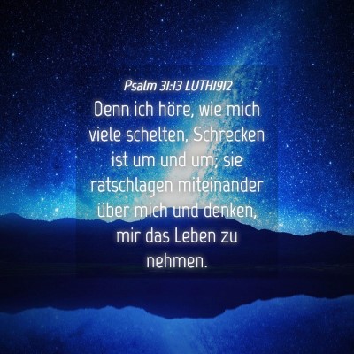 Picture 04 - Psalm 31:13 LUTH1912 - Denn ich höre, wie mich viele schelten, - Bible Verse Picture
