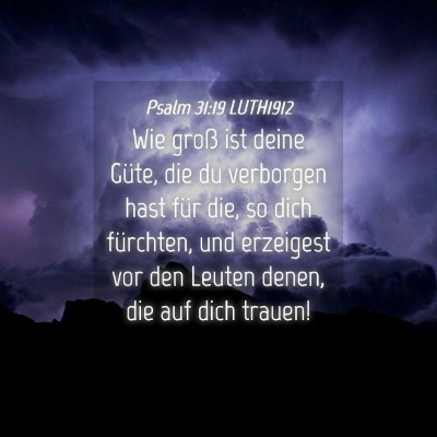 Picture 04 - Psalm 31:19 LUTH1912 - Wie groß ist deine Güte, die du verborgen hast - Bible Verse Picture