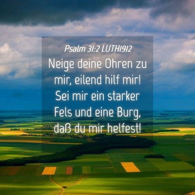 Picture 04 - Psalm 31:2 LUTH1912 - Neige deine Ohren zu mir, eilend hilf mir! Sei - Bible Verse Picture