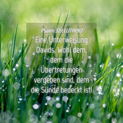 Picture 04 - Psalm 32:1 LUTH1912 - Eine Unterweisung Davids. Wohl dem, dem die - Bible Verse Picture