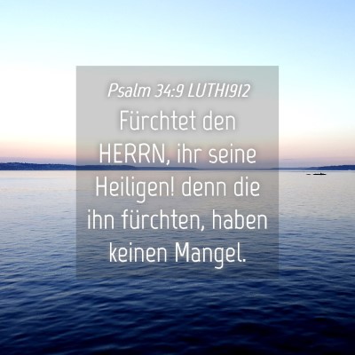 Picture 04 - Psalm 34:9 LUTH1912 - Fürchtet den HERRN, ihr seine Heiligen! denn die - Bible Verse Picture