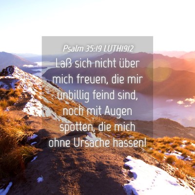 Picture 04 - Psalm 35:19 LUTH1912 - Laß sich nicht über mich freuen, die mir - Bible Verse Picture