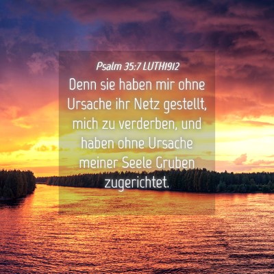 Picture 04 - Psalm 35:7 LUTH1912 - Denn sie haben mir ohne Ursache ihr Netz - Bible Verse Picture