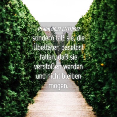 Picture 04 - Psalm 36:12 LUTH1912 - sondern laß sie, die Übeltäter, daselbst - Bible Verse Picture