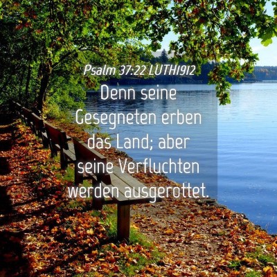 Picture 04 - Psalm 37:22 LUTH1912 - Denn seine Gesegneten erben das Land; aber seine - Bible Verse Picture