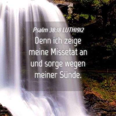 Picture 04 - Psalm 38:18 LUTH1912 - Denn ich zeige meine Missetat an und sorge wegen - Bible Verse Picture