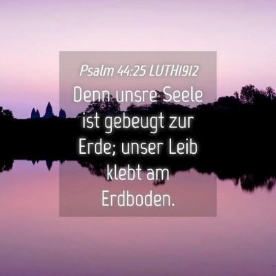 Picture 04 - Psalm 44:25 LUTH1912 - Denn unsre Seele ist gebeugt zur Erde; unser Leib - Bible Verse Picture