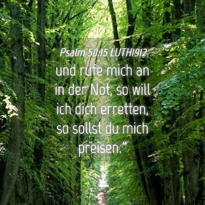 Picture 04 - Psalm 50:15 LUTH1912 - und rufe mich an in der Not, so will ich dich - Bible Verse Picture