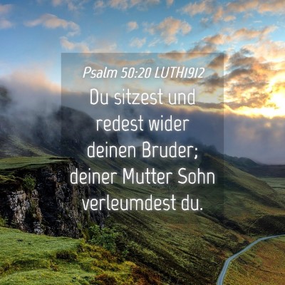 Picture 04 - Psalm 50:20 LUTH1912 - Du sitzest und redest wider deinen Bruder; deiner - Bible Verse Picture