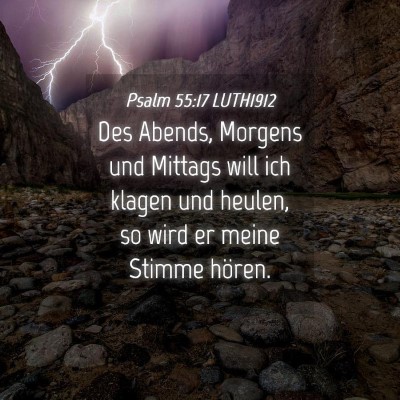Picture 04 - Psalm 55:17 LUTH1912 - Des Abends, Morgens und Mittags will ich klagen - Bible Verse Picture