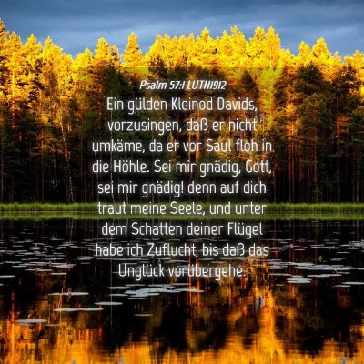 Picture 04 - Psalm 57:1 LUTH1912 - Ein gülden Kleinod Davids, vorzusingen, daß er - Bible Verse Picture