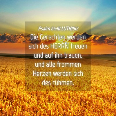 Picture 04 - Psalm 64:10 LUTH1912 - Die Gerechten werden sich des HERRN freuen und - Bible Verse Picture
