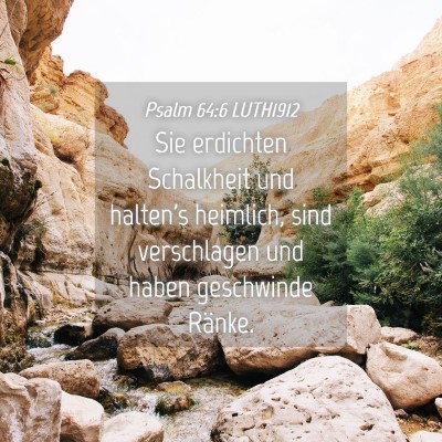 Picture 04 - Psalm 64:6 LUTH1912 - Sie erdichten Schalkheit und halten's heimlich, - Bible Verse Picture