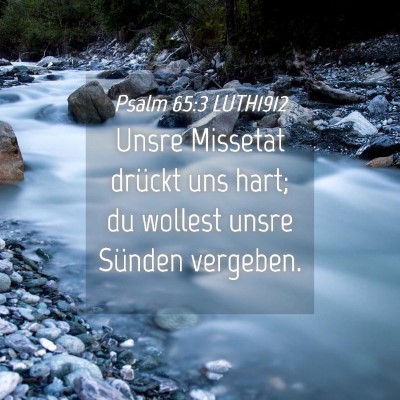 Picture 04 - Psalm 65:3 LUTH1912 - Unsre Missetat drückt uns hart; du wollest unsre - Bible Verse Picture