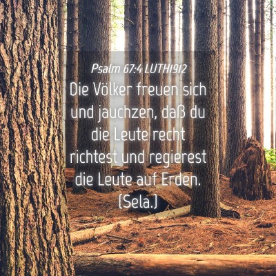 Picture 04 - Psalm 67:4 LUTH1912 - Die Völker freuen sich und jauchzen, daß du die - Bible Verse Picture