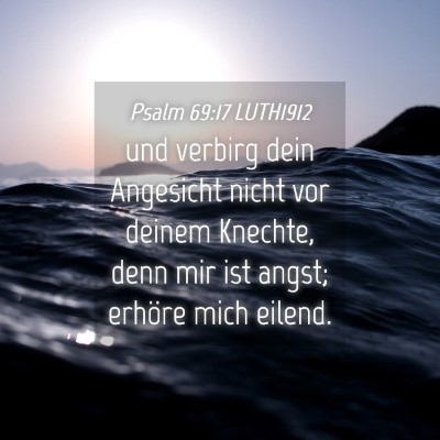Picture 04 - Psalm 69:17 LUTH1912 - und verbirg dein Angesicht nicht vor deinem - Bible Verse Picture