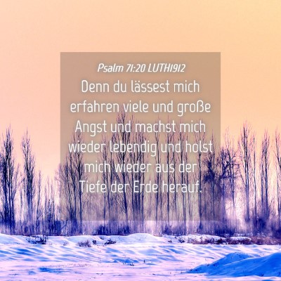 Picture 04 - Psalm 71:20 LUTH1912 - Denn du lässest mich erfahren viele und große - Bible Verse Picture