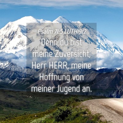 Picture 04 - Psalm 71:5 LUTH1912 - Denn du bist meine Zuversicht, Herr HERR, meine - Bible Verse Picture