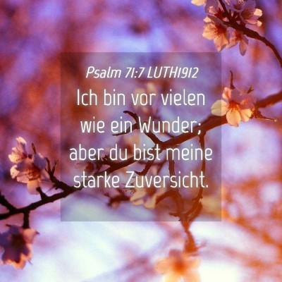 Picture 04 - Psalm 71:7 LUTH1912 - Ich bin vor vielen wie ein Wunder; aber du bist - Bible Verse Picture
