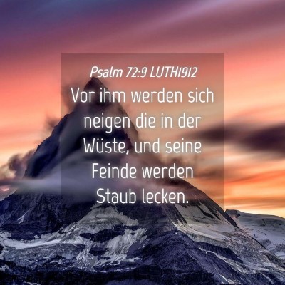 Picture 04 - Psalm 72:9 LUTH1912 - Vor ihm werden sich neigen die in der Wüste, und - Bible Verse Picture