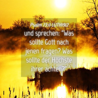 Picture 04 - Psalm 73:11 LUTH1912 - und sprechen: “Was sollte Gott nach jenen - Bible Verse Picture
