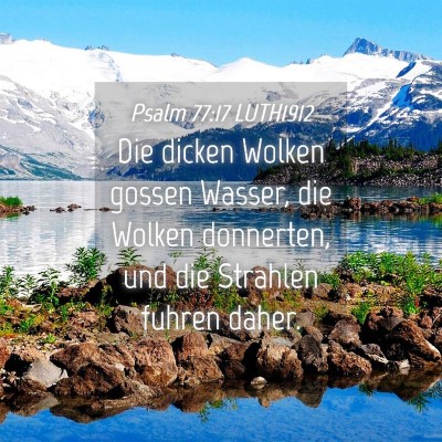 Picture 04 - Psalm 77:17 LUTH1912 - Die dicken Wolken gossen Wasser, die Wolken - Bible Verse Picture