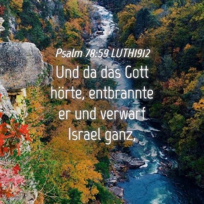 Picture 04 - Psalm 78:59 LUTH1912 - Und da das Gott hörte, entbrannte er und verwarf - Bible Verse Picture