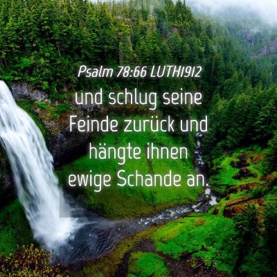 Picture 04 - Psalm 78:66 LUTH1912 - und schlug seine Feinde zurück und hängte ihnen - Bible Verse Picture