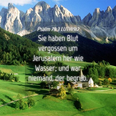 Picture 04 - Psalm 79:3 LUTH1912 - Sie haben Blut vergossen um Jerusalem her wie - Bible Verse Picture