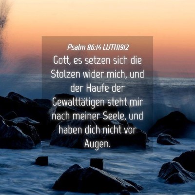 Picture 04 - Psalm 86:14 LUTH1912 - Gott, es setzen sich die Stolzen wider mich, und - Bible Verse Picture