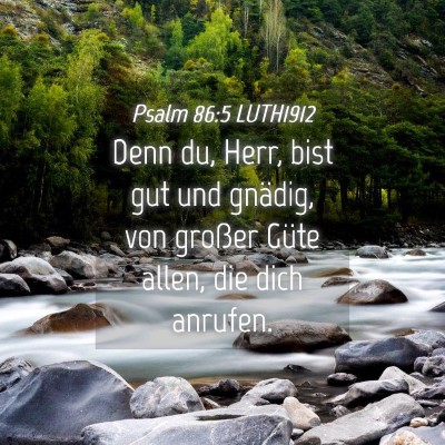Picture 04 - Psalm 86:5 LUTH1912 - Denn du, Herr, bist gut und gnädig, von großer - Bible Verse Picture