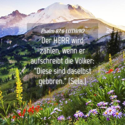 Picture 04 - Psalm 87:6 LUTH1912 - Der HERR wird zählen, wenn er aufschreibt die - Bible Verse Picture