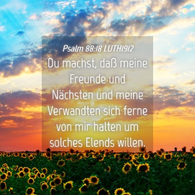 Picture 04 - Psalm 88:18 LUTH1912 - Du machst, daß meine Freunde und Nächsten und - Bible Verse Picture